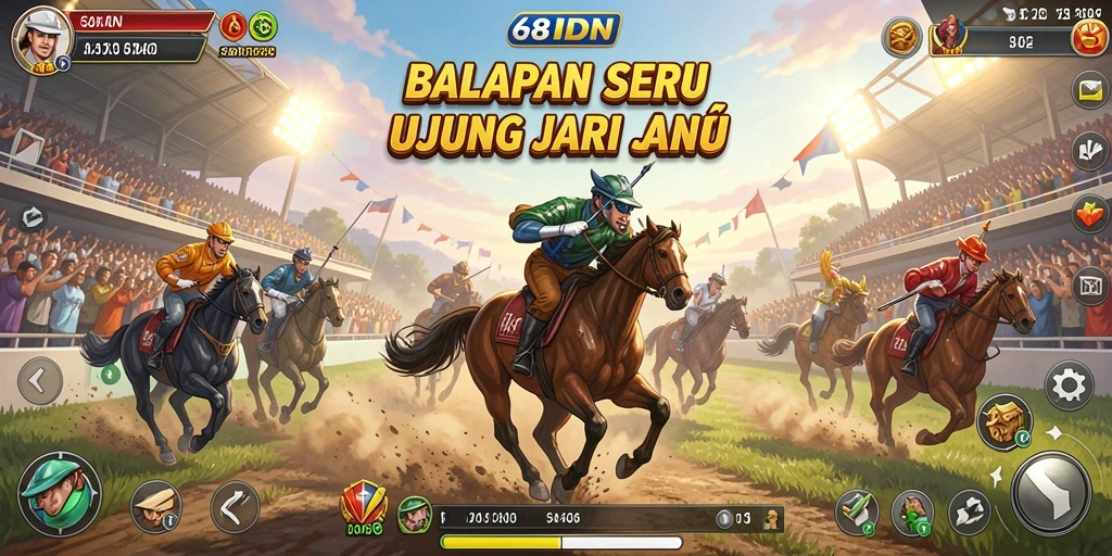 Gambar menampilkan aksi balap intens dalam game 68IDN.