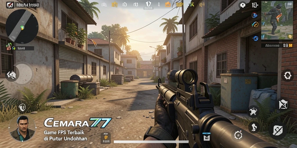 Gameplay CEMARA77 yang mendebarkan dengan aksi tembak-menembak intens.