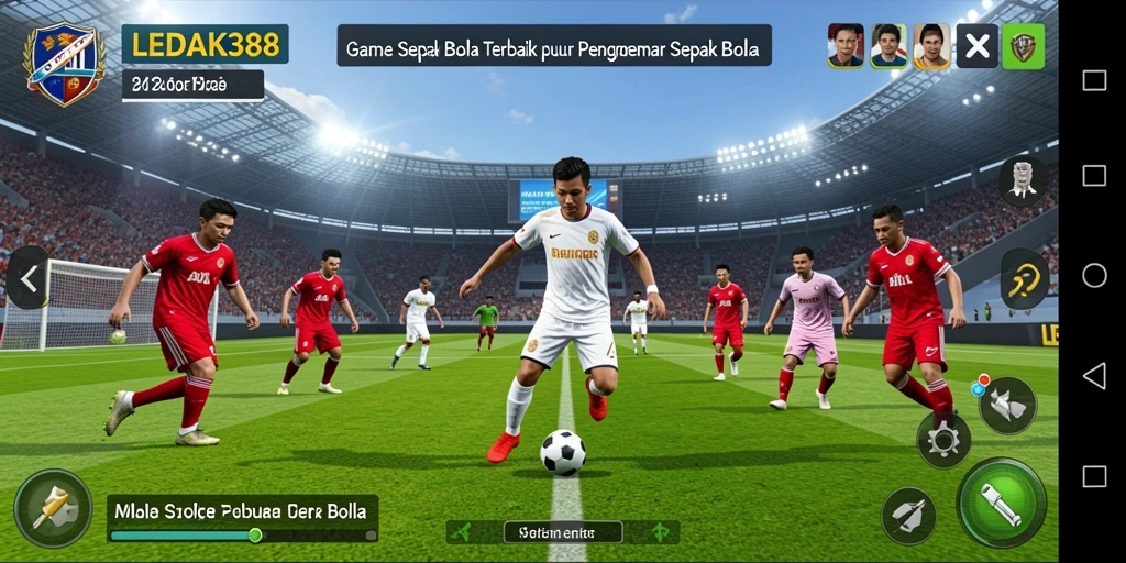 Tampilan gameplay sepak bola yang menegangkan dan seru dari LEDAK388.