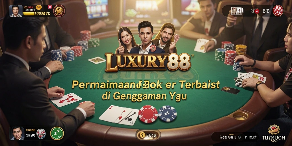 Tampilan gameplay Poker yang seru dan menegangkan di LUXURY88.