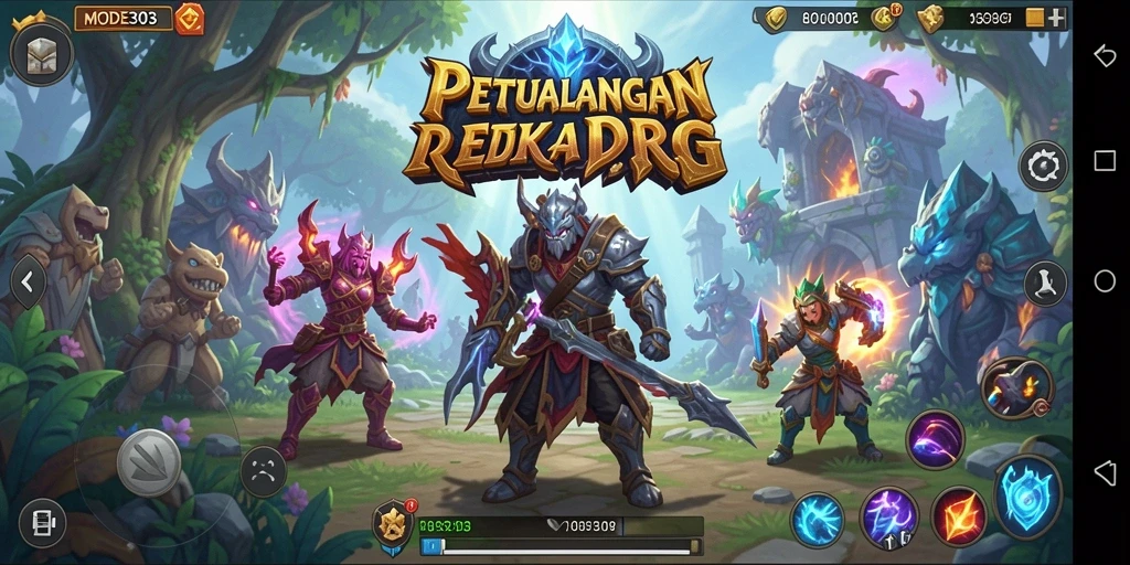 Screenshot gameplay MODE303 menunjukkan pertarungan mendebarkan dan eksplorasi dunia.