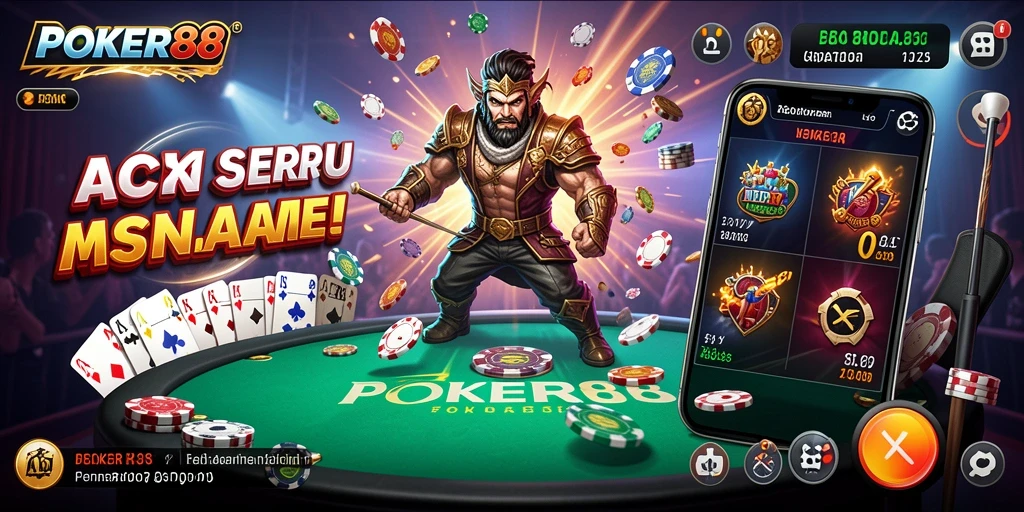 Tampilan permainan POKER88 yang mendebarkan dan penuh aksi.