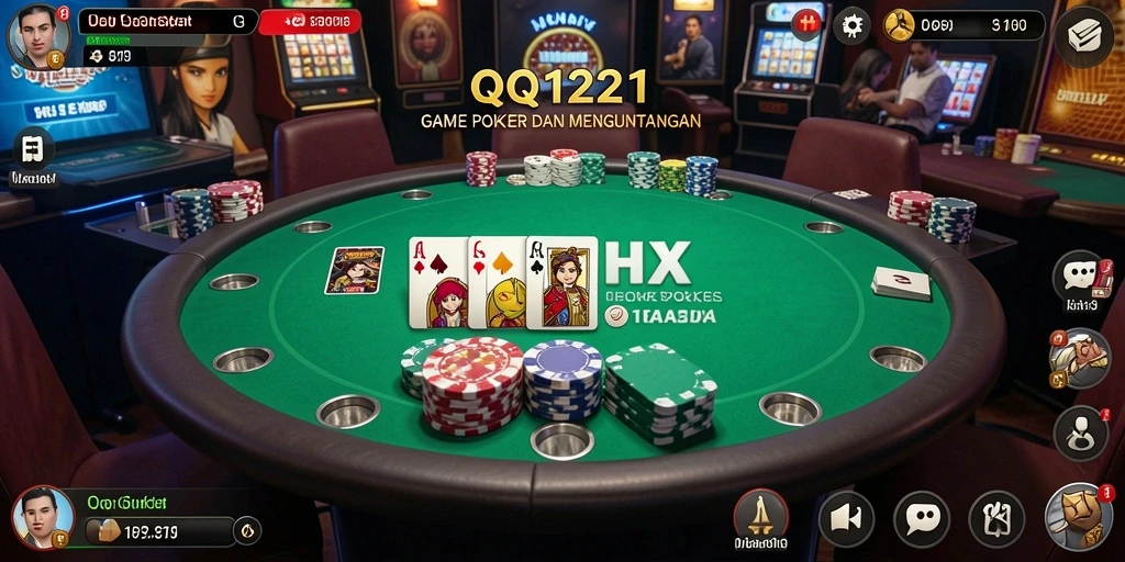 Tampilan menarik dari gameplay Poker di QQ1221.