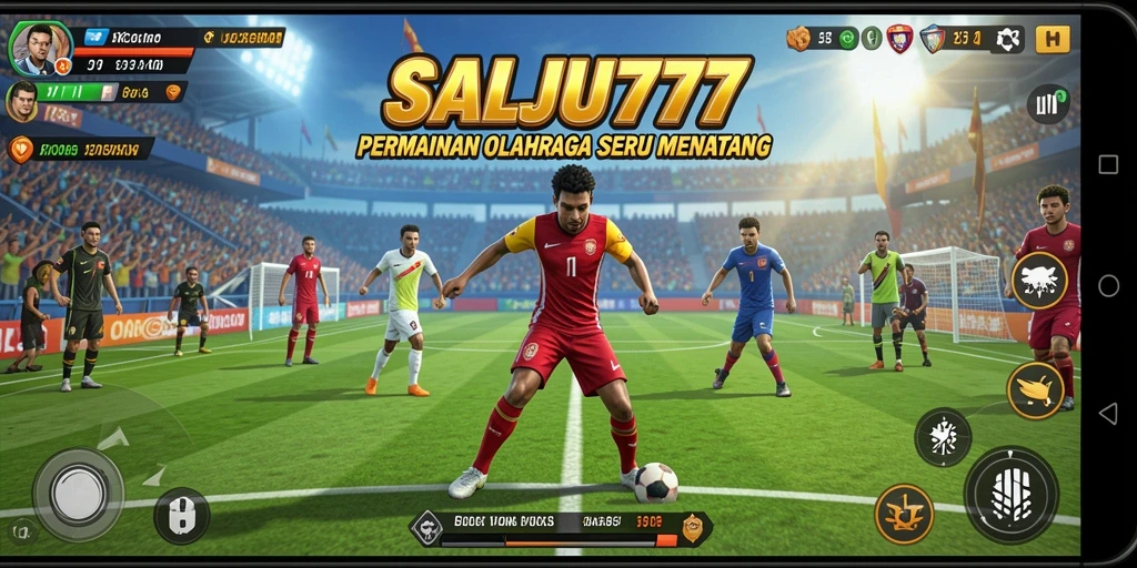 Tampilan utama SALJU777 yang menampilkan aksi olahraga seru.