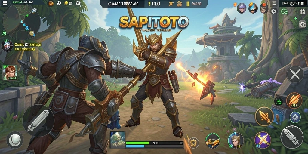 Tampilan gameplay menarik yang menunjukkan pertempuran di <strong>SAPITOTO</strong>.